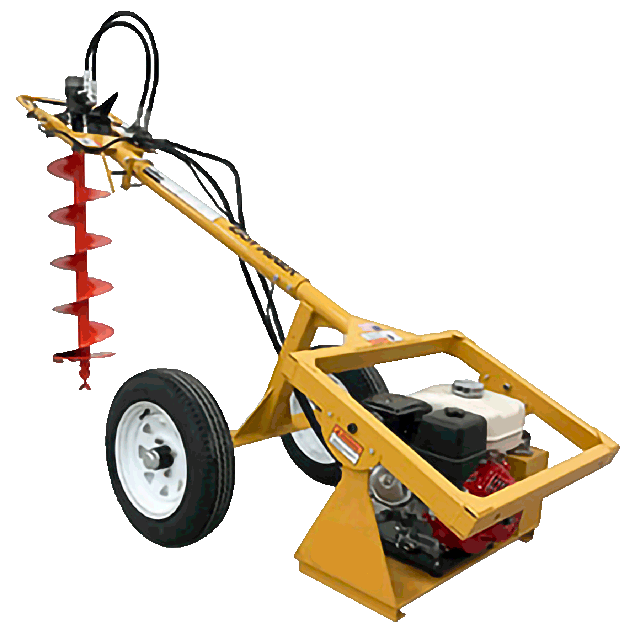Hydraulic auger on wheels