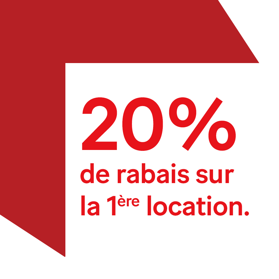 Visuel promotionnel Simplex – 20 % de rabais sur votre première location