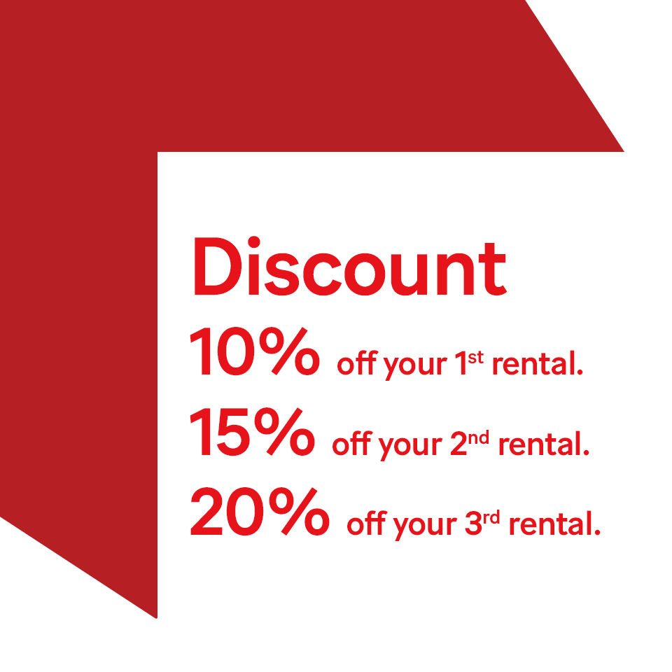 Promotional visual – Rent more, save more with our loyalty punch card