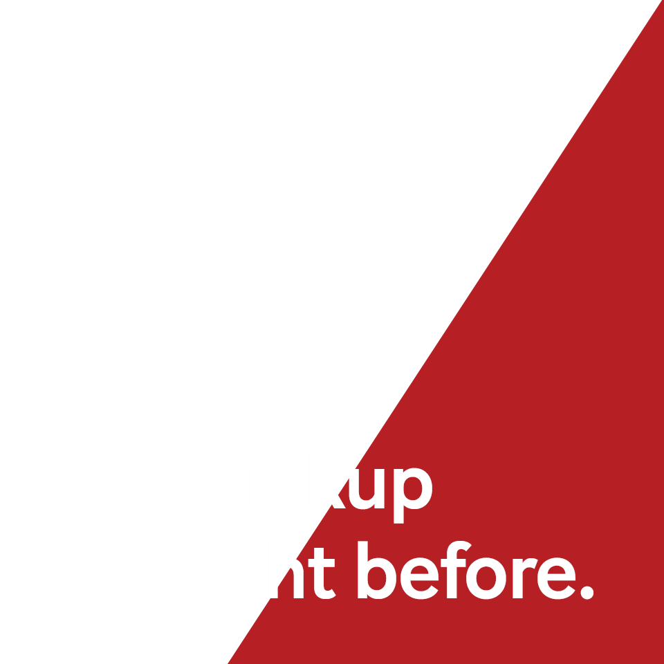 Promotional visual – Free early tool pickup from 1 p.m. the day before