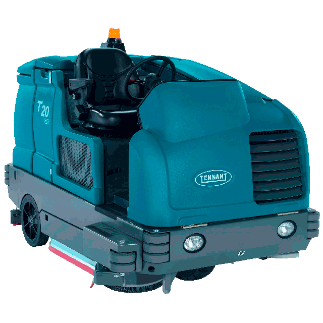 Ride-on industrial floor scrubber 54in Tennant T20 propane